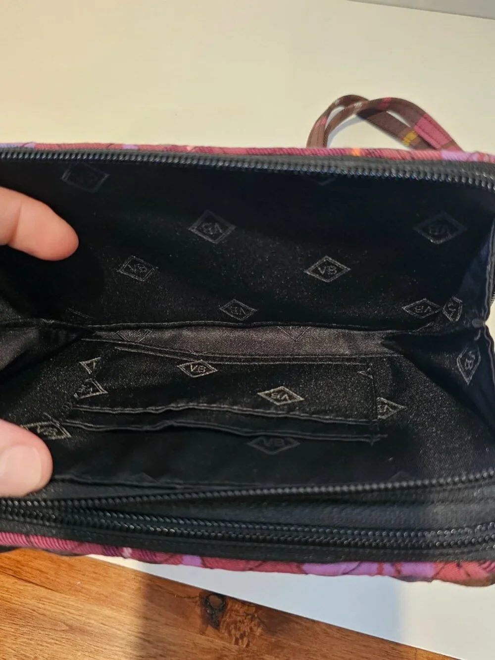 NWT Vera Bradley RFID All in One Crossbody Cozy Plaid Black Blue Wristlet Wallet